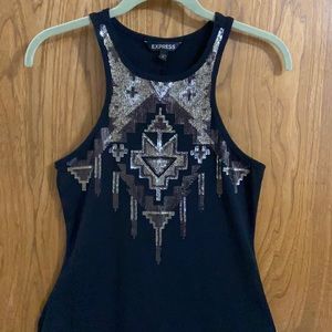 💋Express Aztec Sequin Racerback Mini dress 🖤